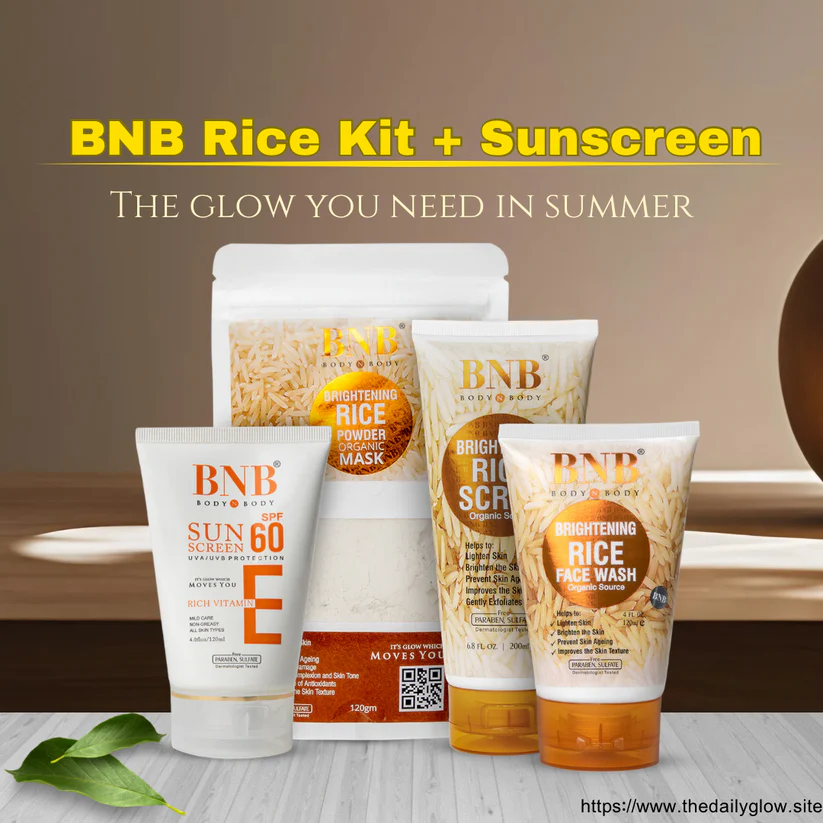 BNB Radiance Resurgence Bundle ( Rice Extract Kit + Free Vitamin E Spf 60 )