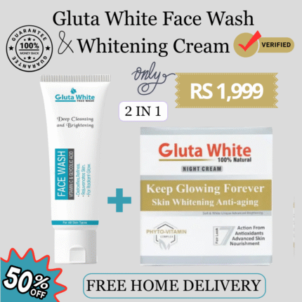 Gluta White Face Wash &  Whitening Cream